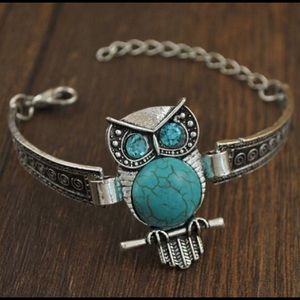 Bohemian fashion owl Turquoise bracelet
